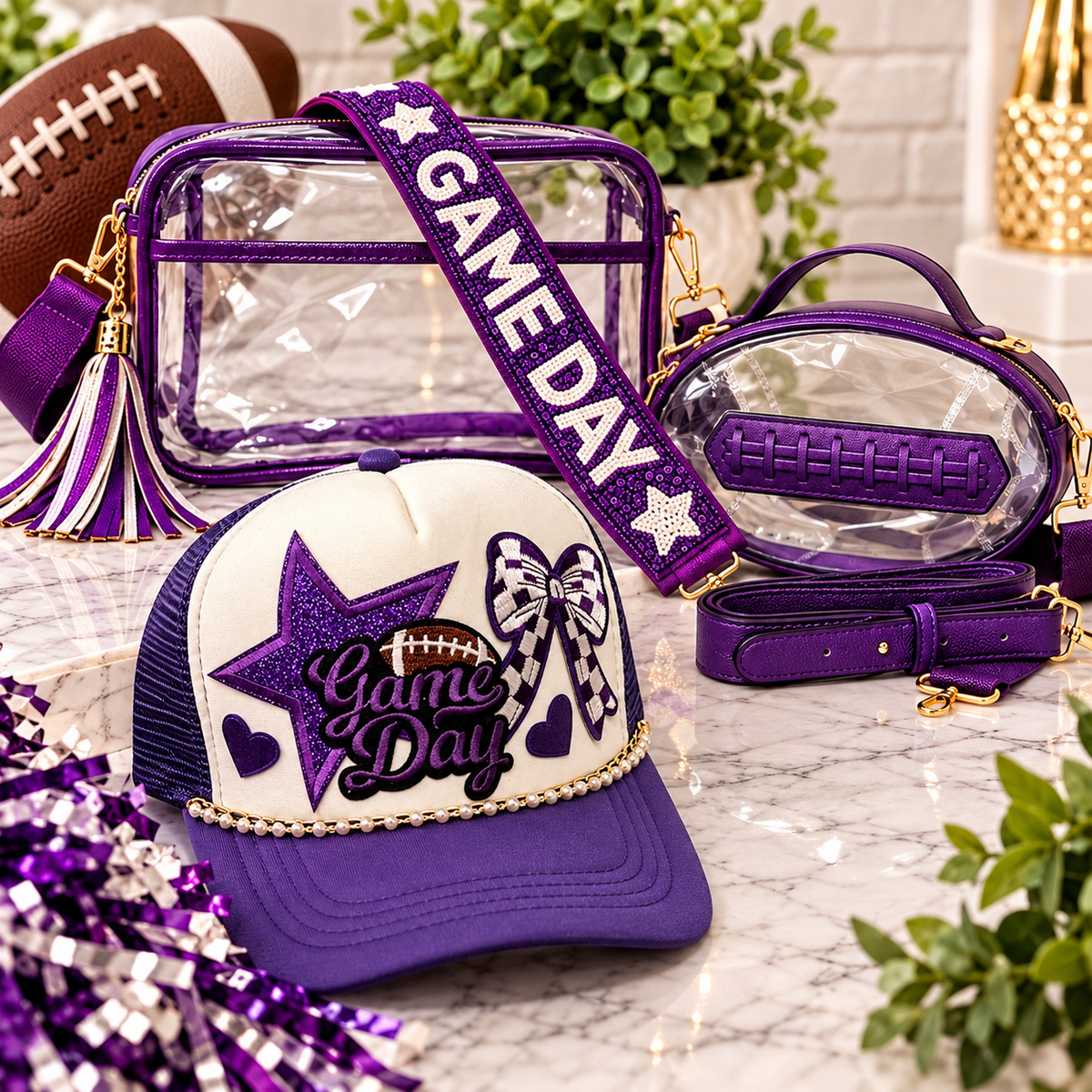 Clear Stadium Football Bag