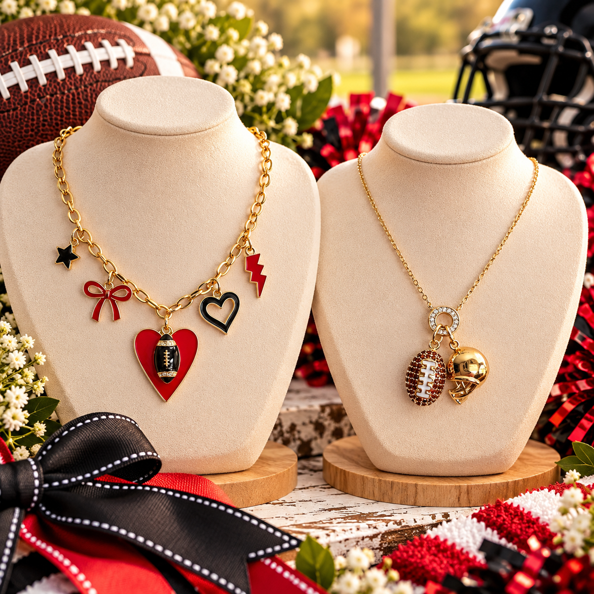 Football Charm Necklaces