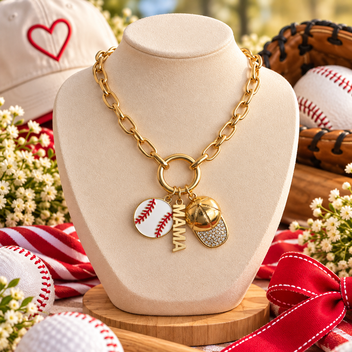 Baseball MAMA Charm Necklaces