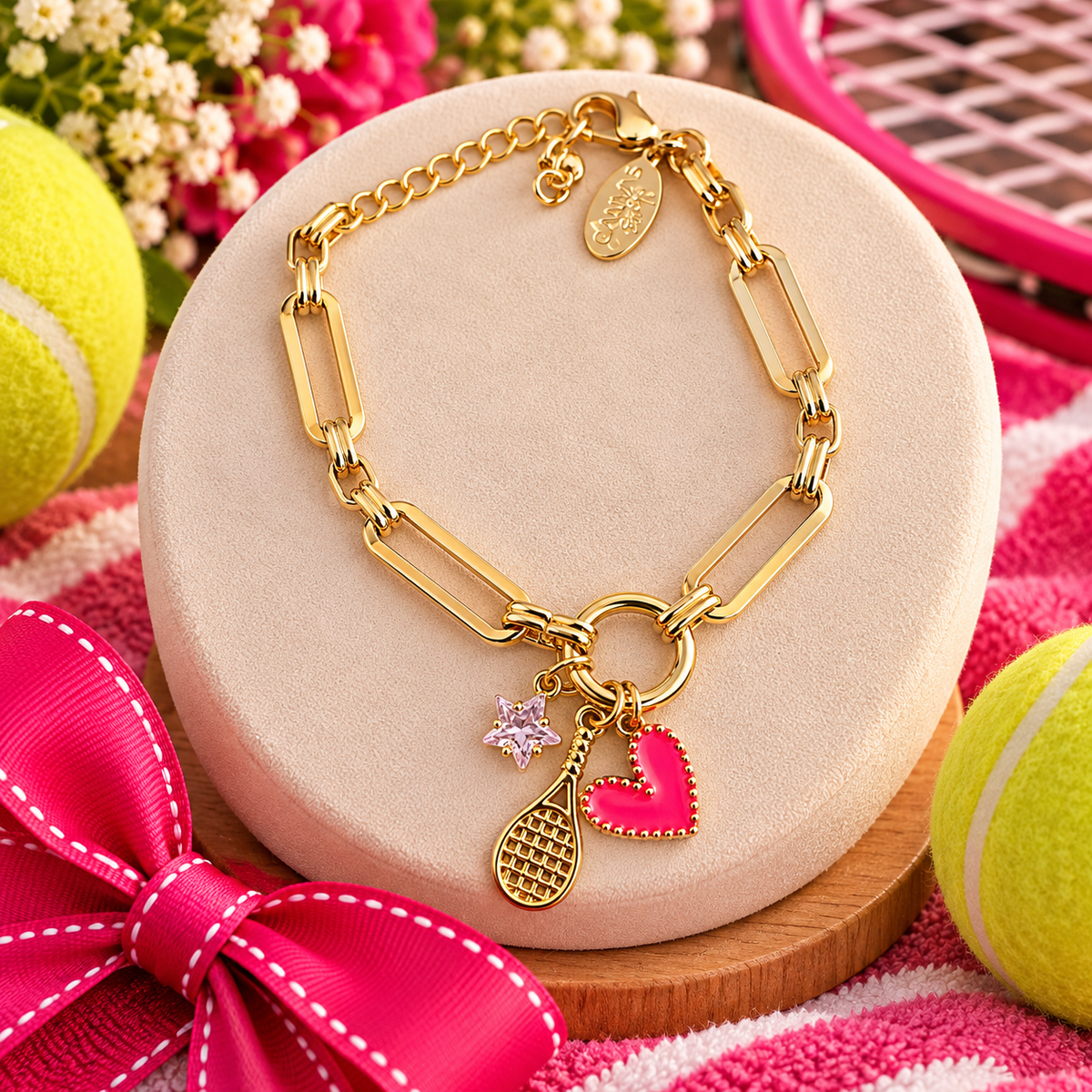 Tennis Charm Bracelet