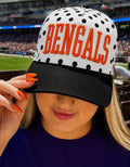 Bengals Embroidered Polka Dot Hat - White