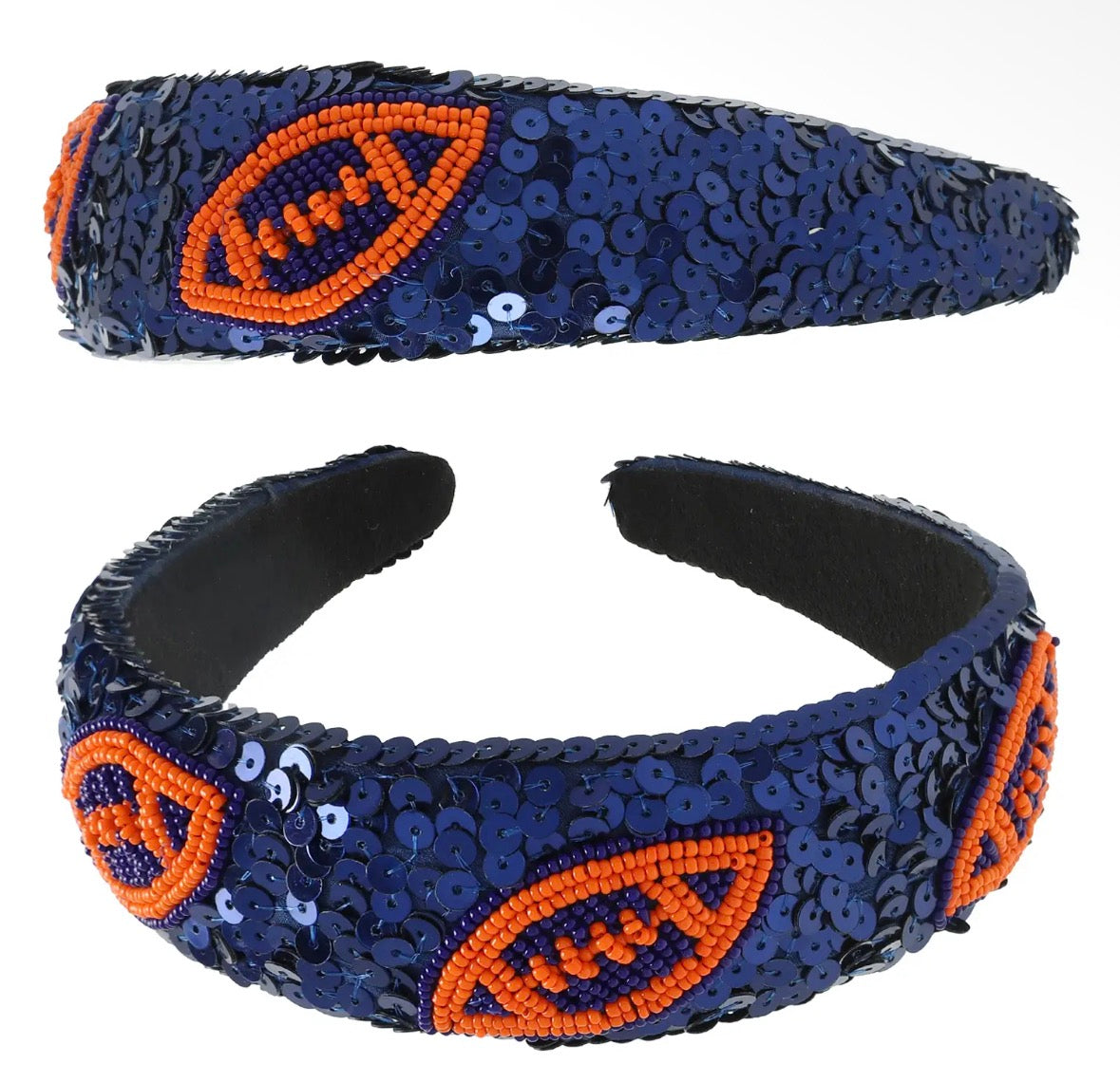 Beaded Football Sequin Headband