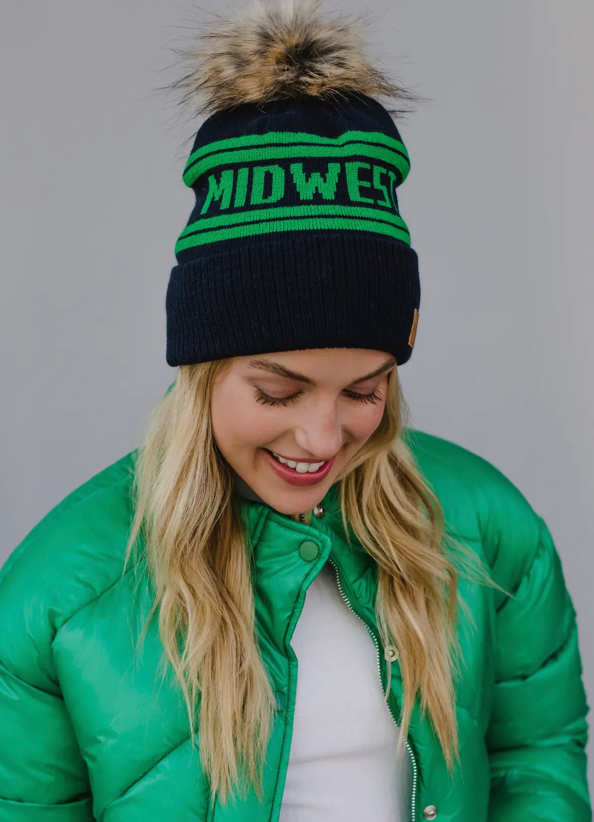 Kelly Green Cropped Puffer Coat