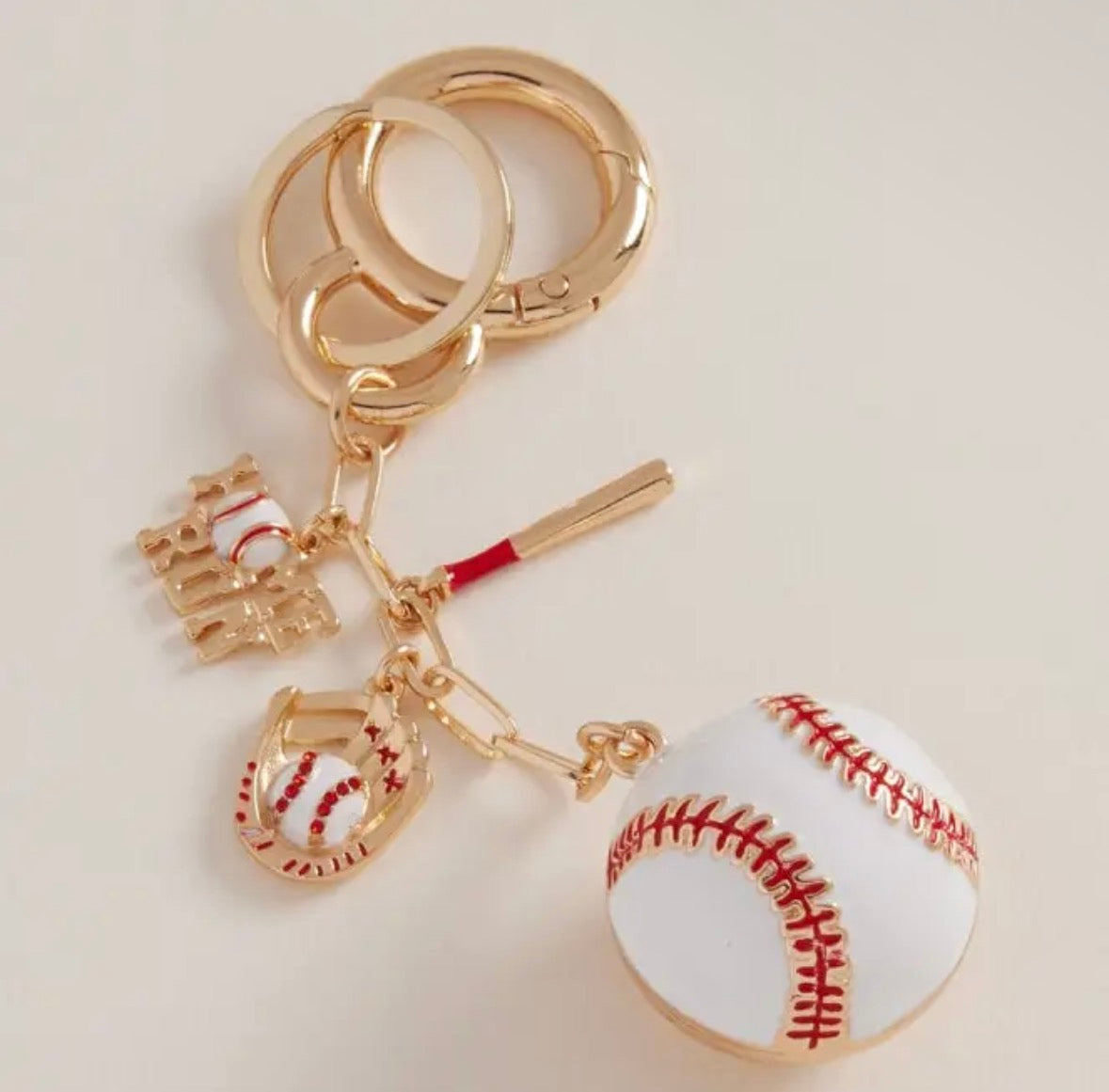 Baseball Charm Keychain