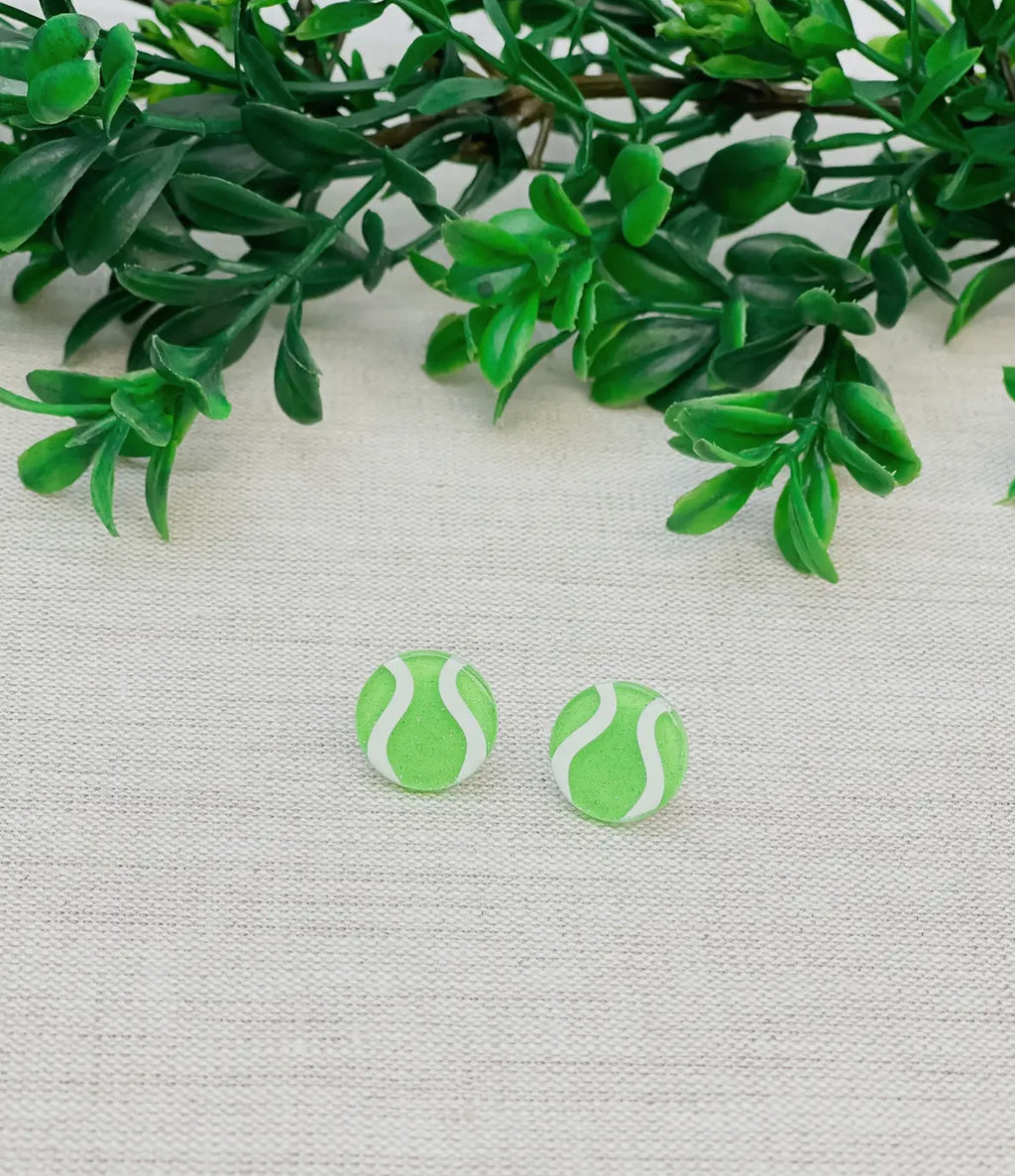 Tennis Ball Stud Earrings