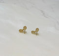 Tennis Racket Gold Dipped Stud Earrings