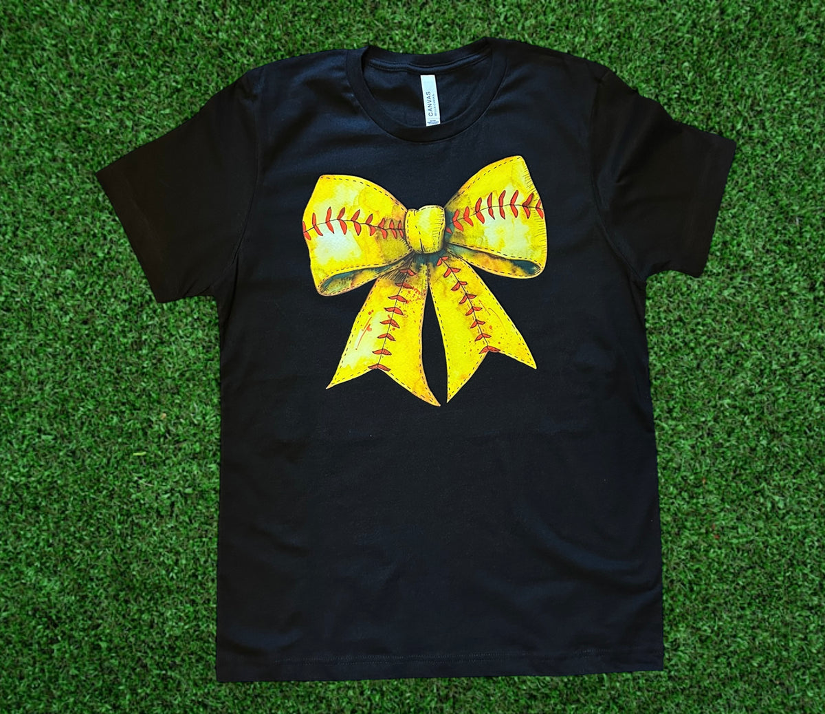 GameDay Softball Bow T-shirt - Black