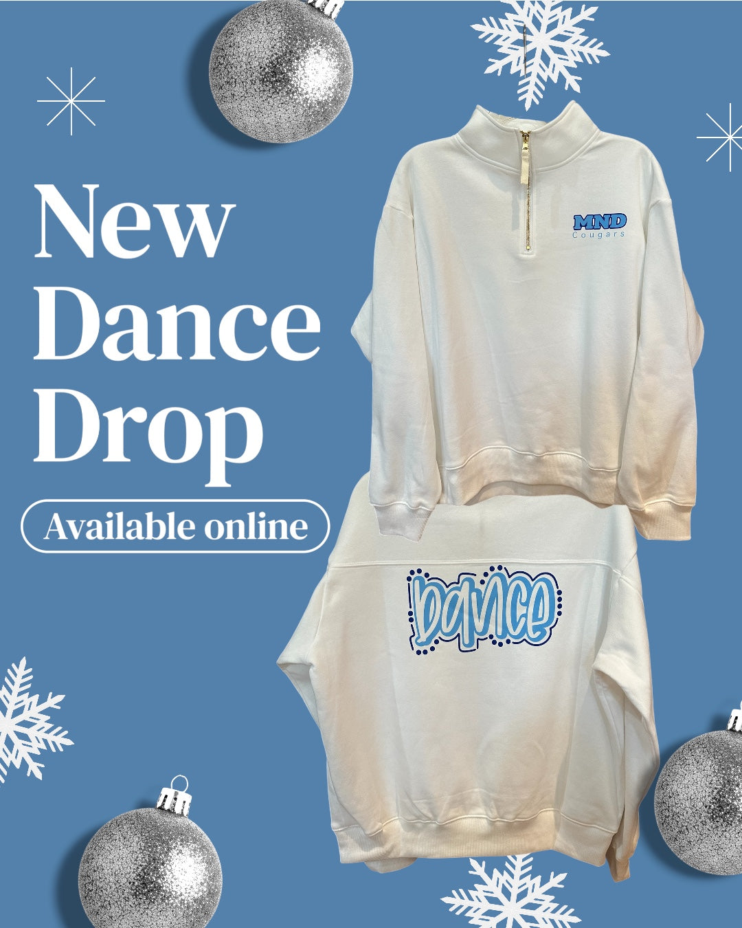 MND DANCE Quarter Zip Adult White