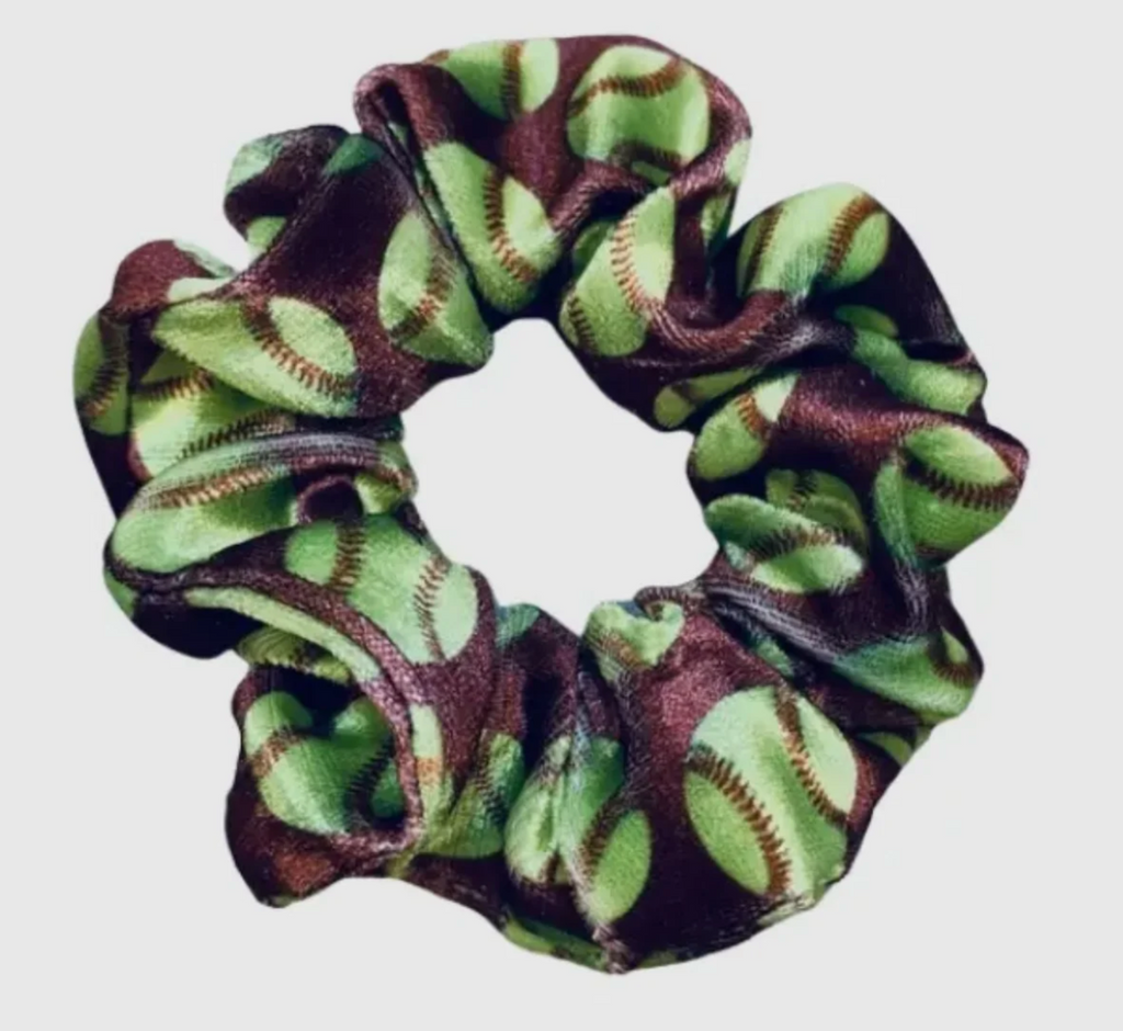 Softball Premium Velvet Scrunchie