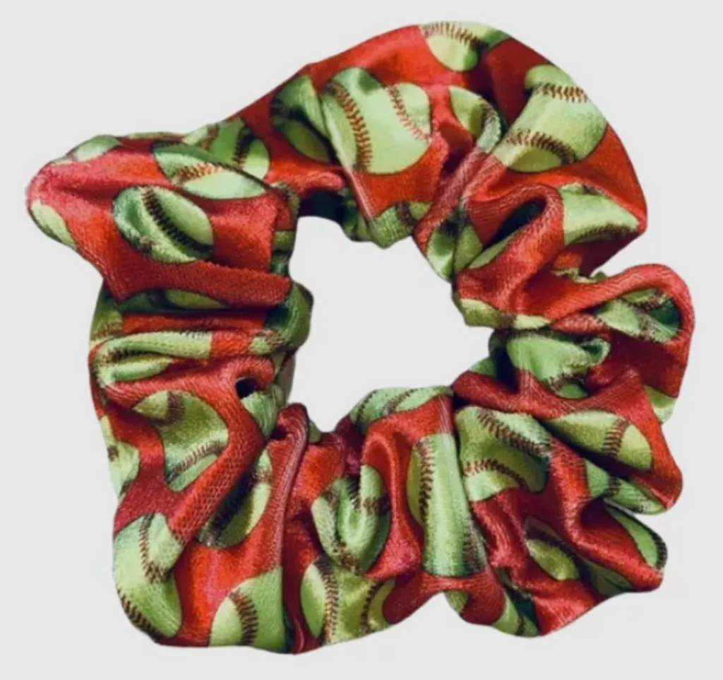 Softball Premium Velvet Scrunchie