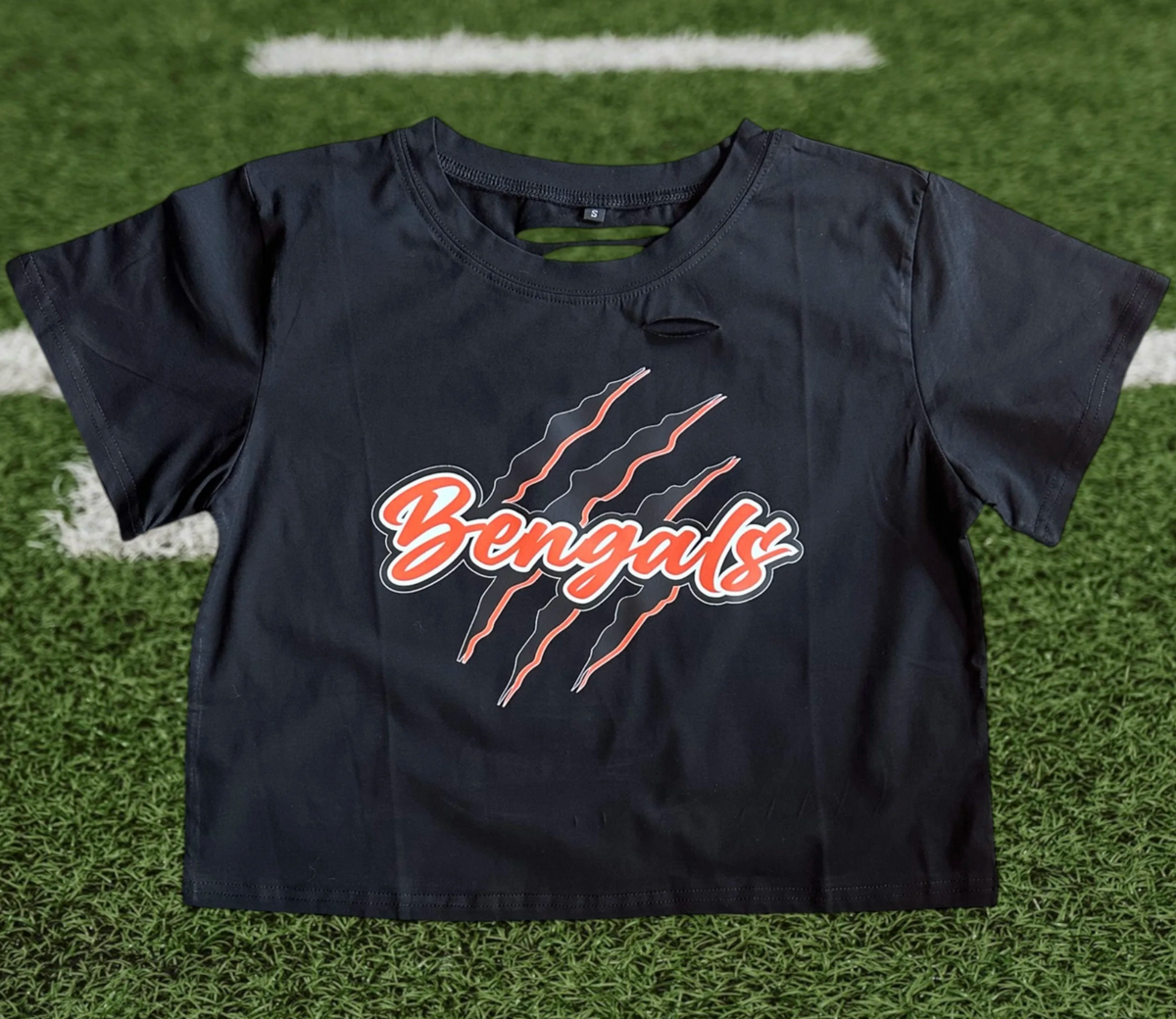 Tiger Ripped Cropped T-shirt