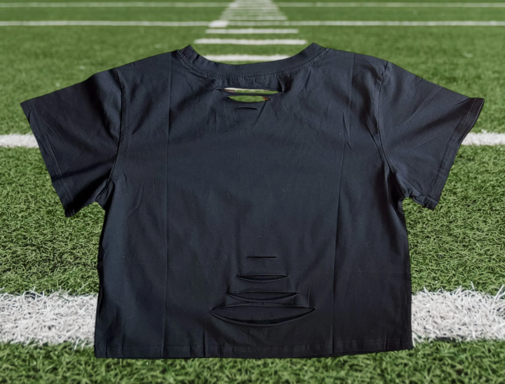 Tiger Ripped Cropped T-shirt