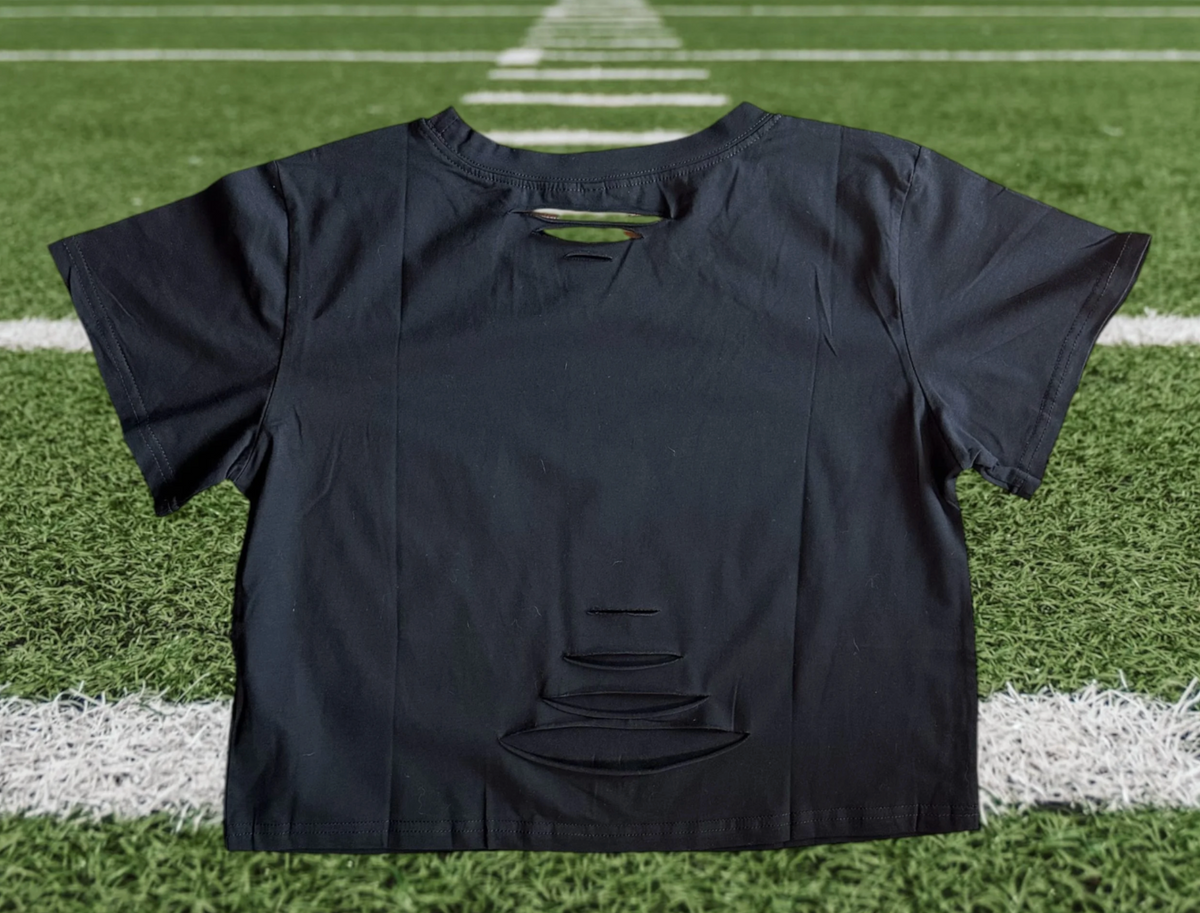 Tiger Ripped Cropped T-shirt