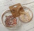Gold Tiger Head Hoop Earrings