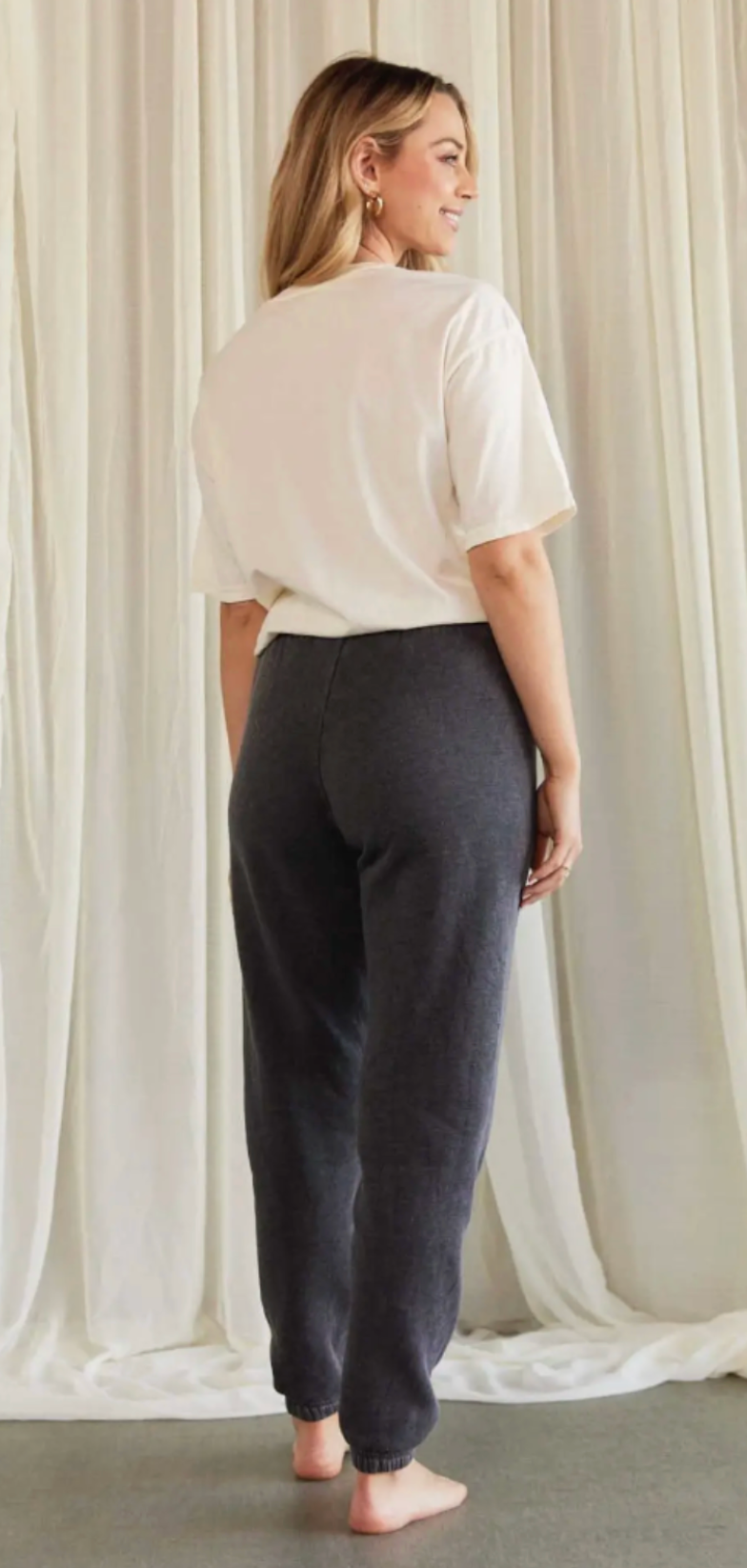 Oat Collective GAMEDAY Mineral Basic Solid Sweatpants - Mineral Black