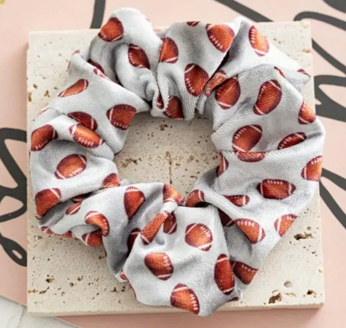 Football Premium Velvet Scrunchie