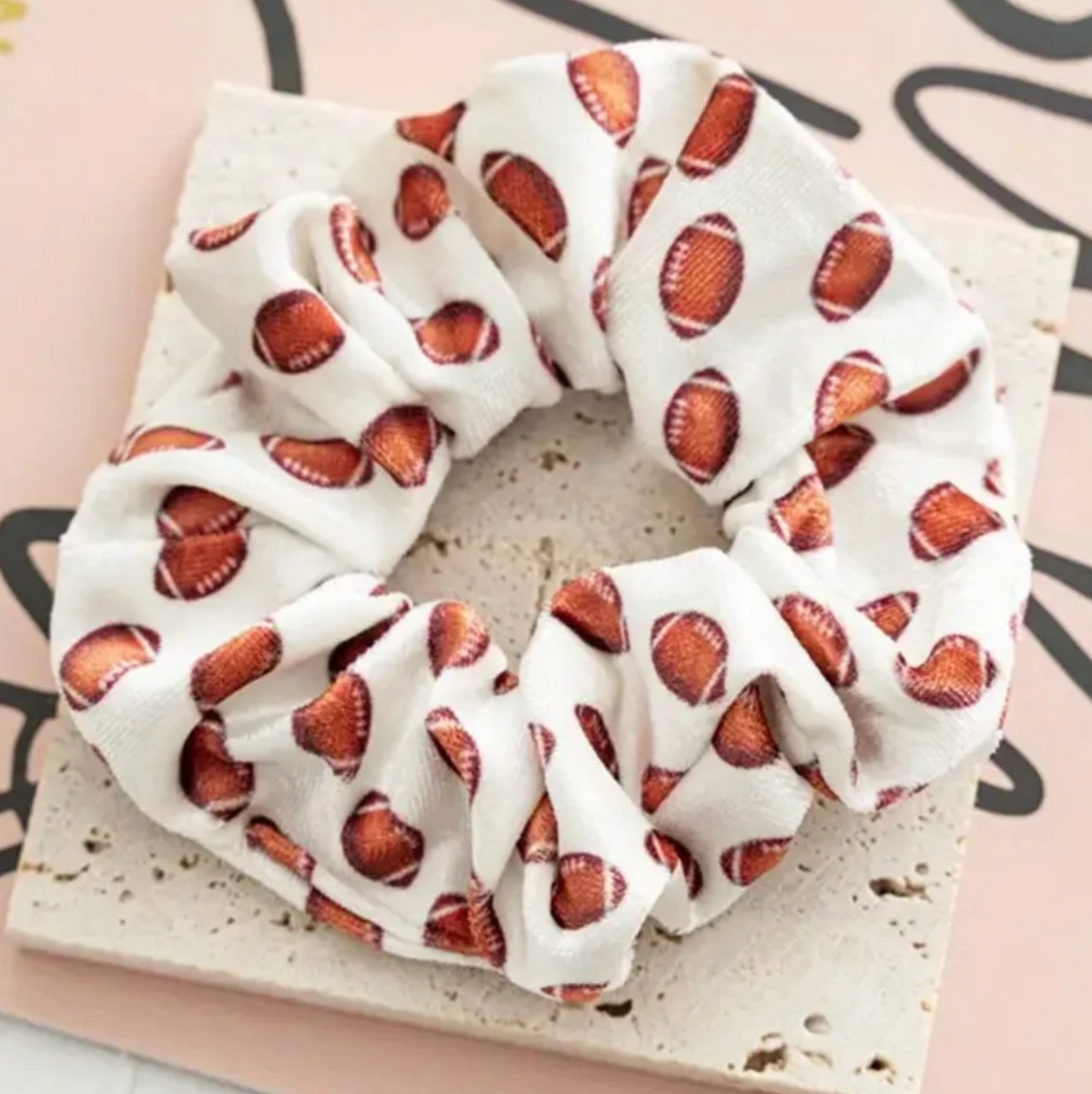 Football Premium Velvet Scrunchie