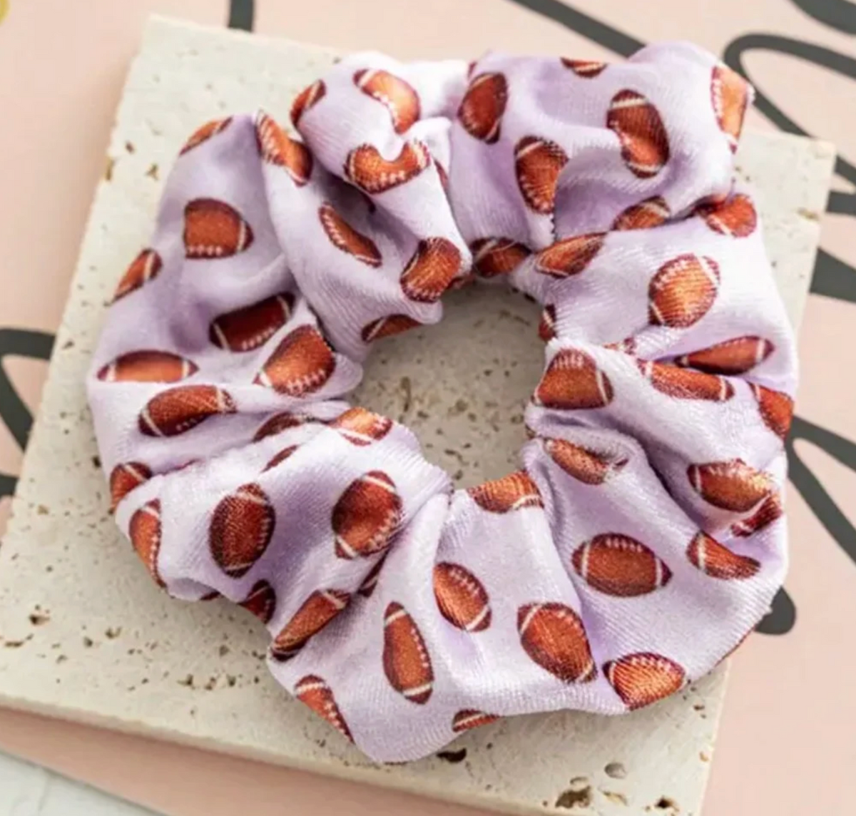 Football Premium Velvet Scrunchie