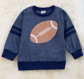 Navy Blue Football Printed Sweatshirt
