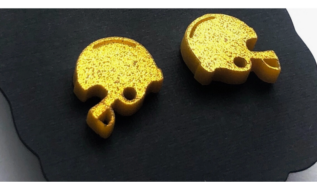 Glitter Solid Color Football Helmets Post Earrings (Multiple Color Options)