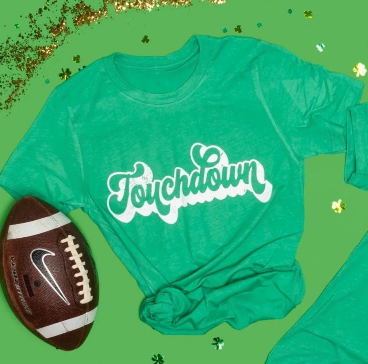 Touchdown T-shirt - Heather Kelly Green