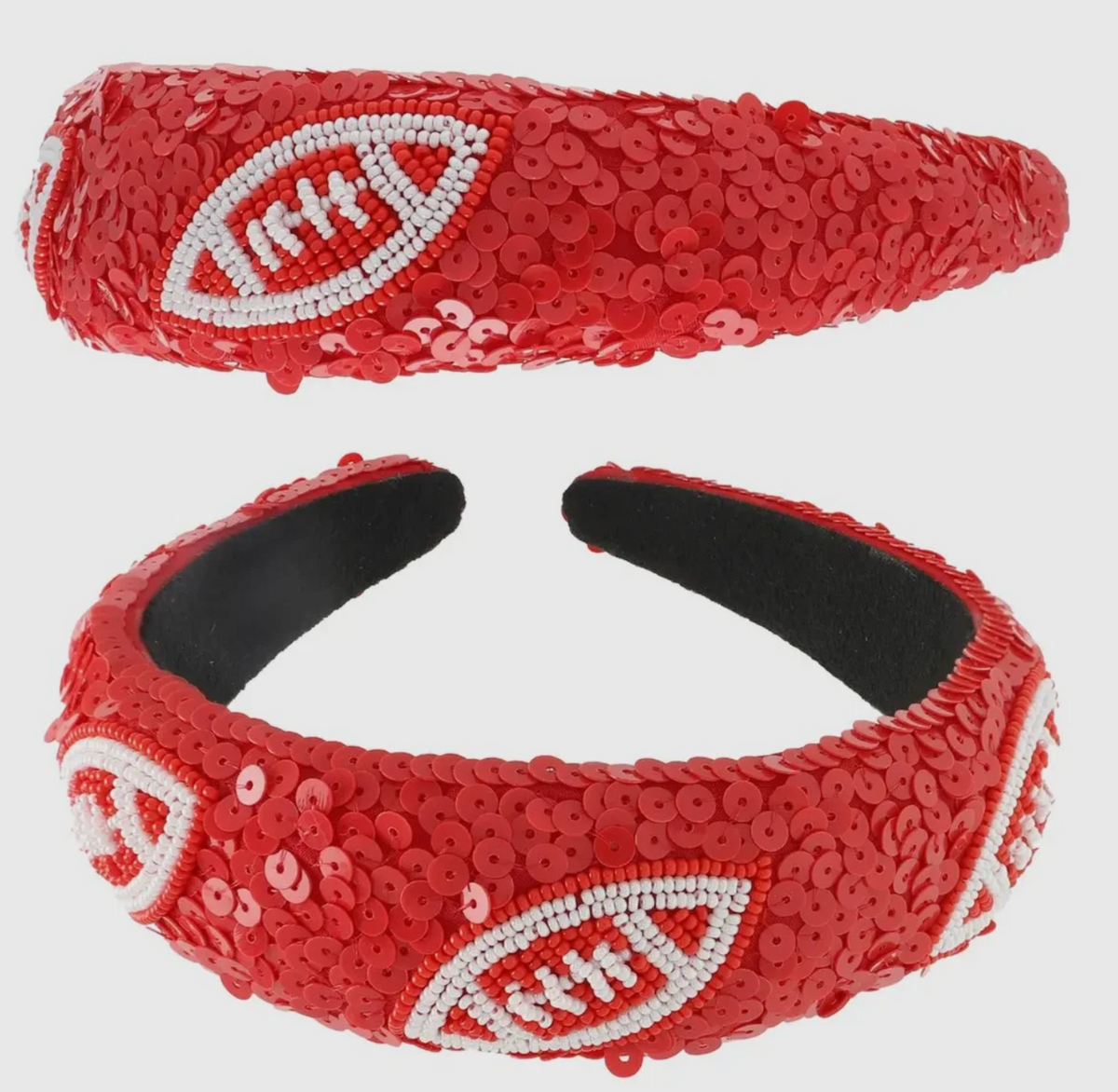Beaded Football Sequin Headband